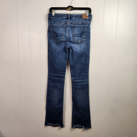 American Eagle Skinny Kick Jeans Stretchy Bootcut Mid Rise Size 4 Western Boho - Picture 3 of 11